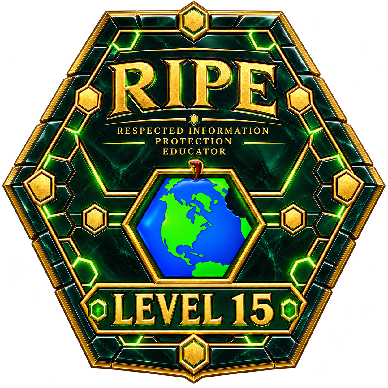 RIPE badge example, level 15