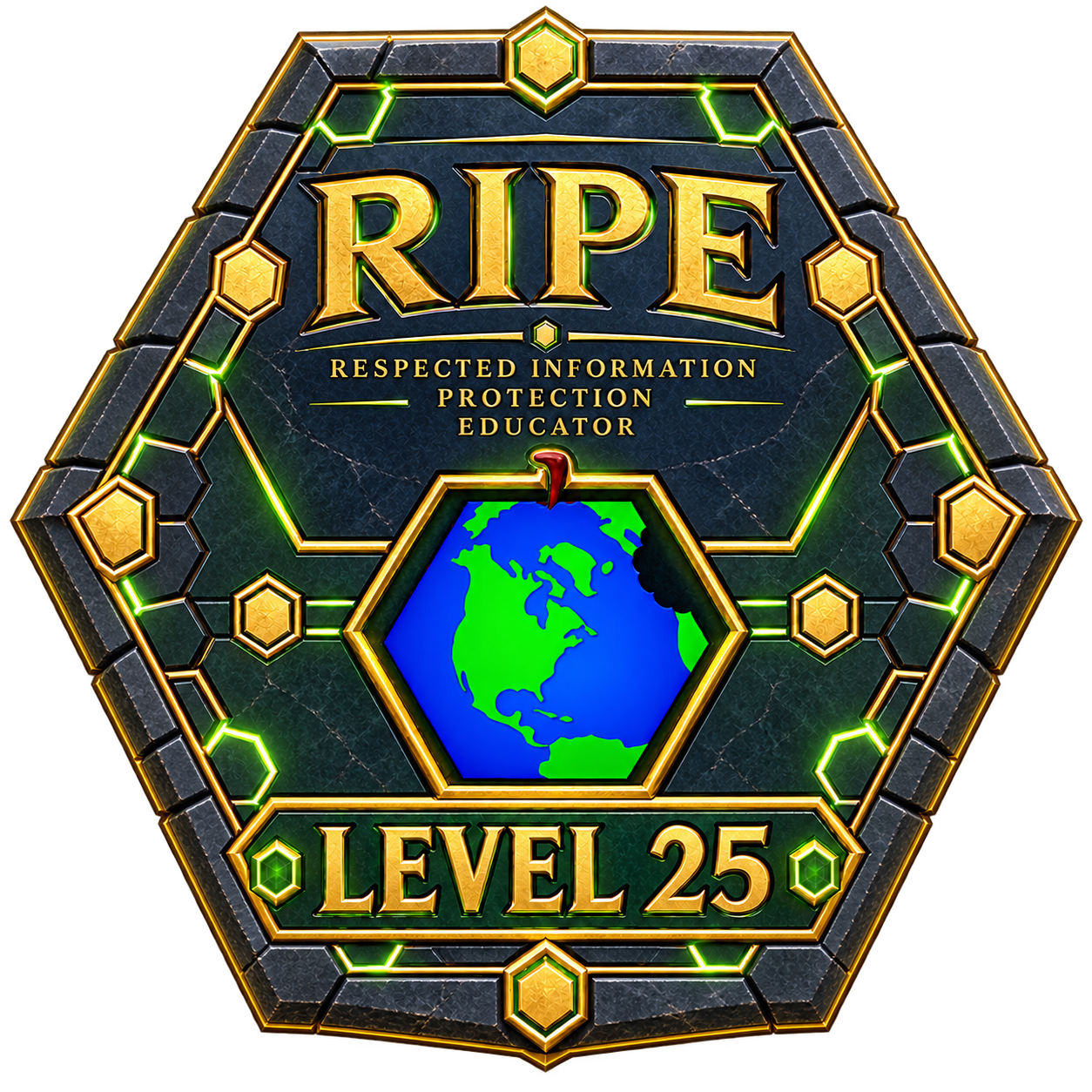 RIPE badge example, level 25