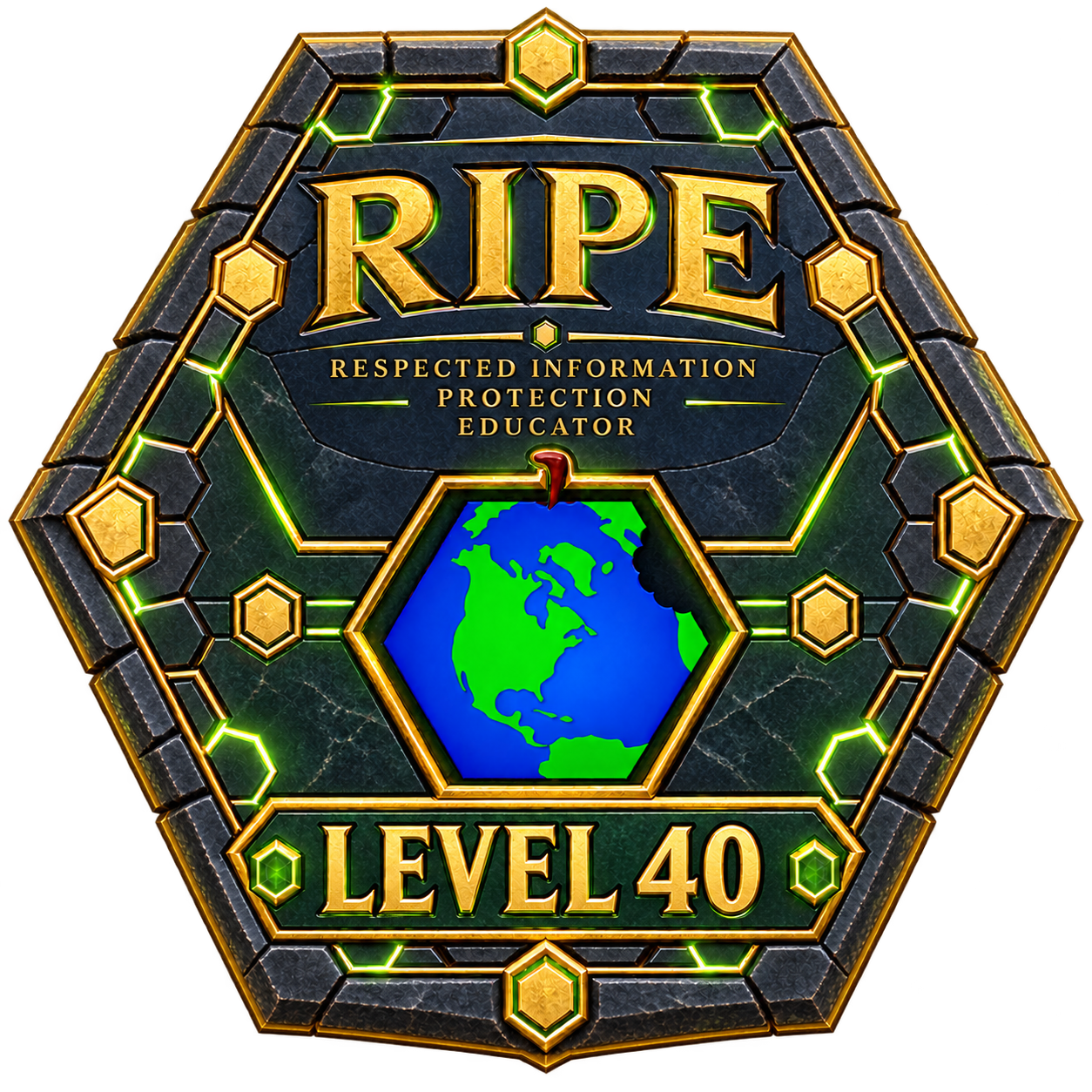RIPE badge example, level 40