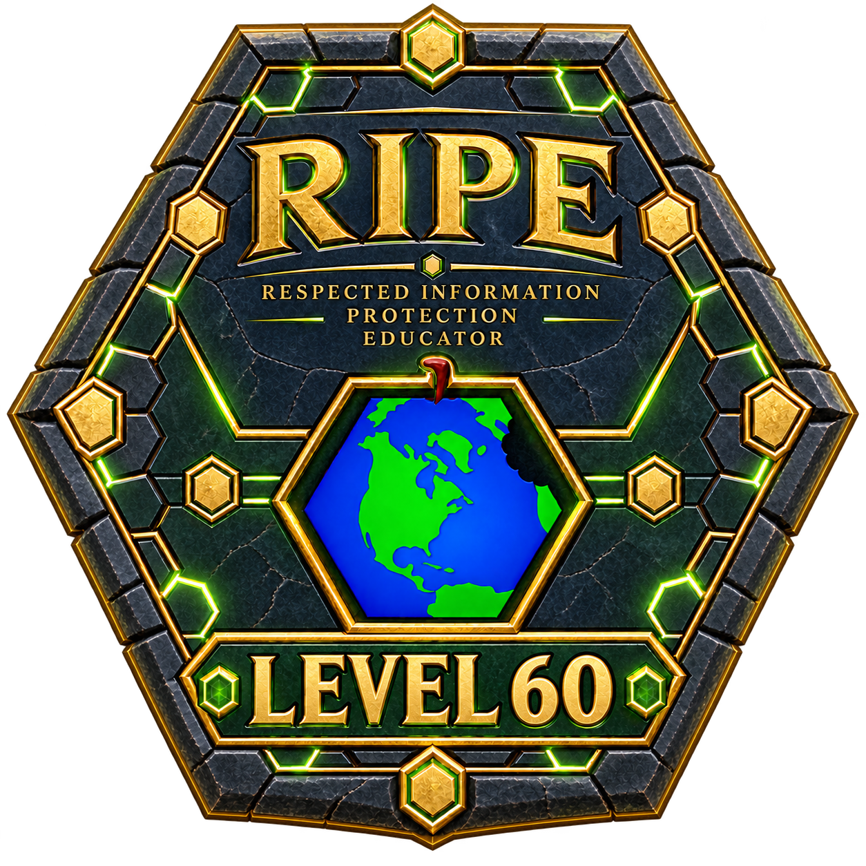 RIPE badge example, level 60