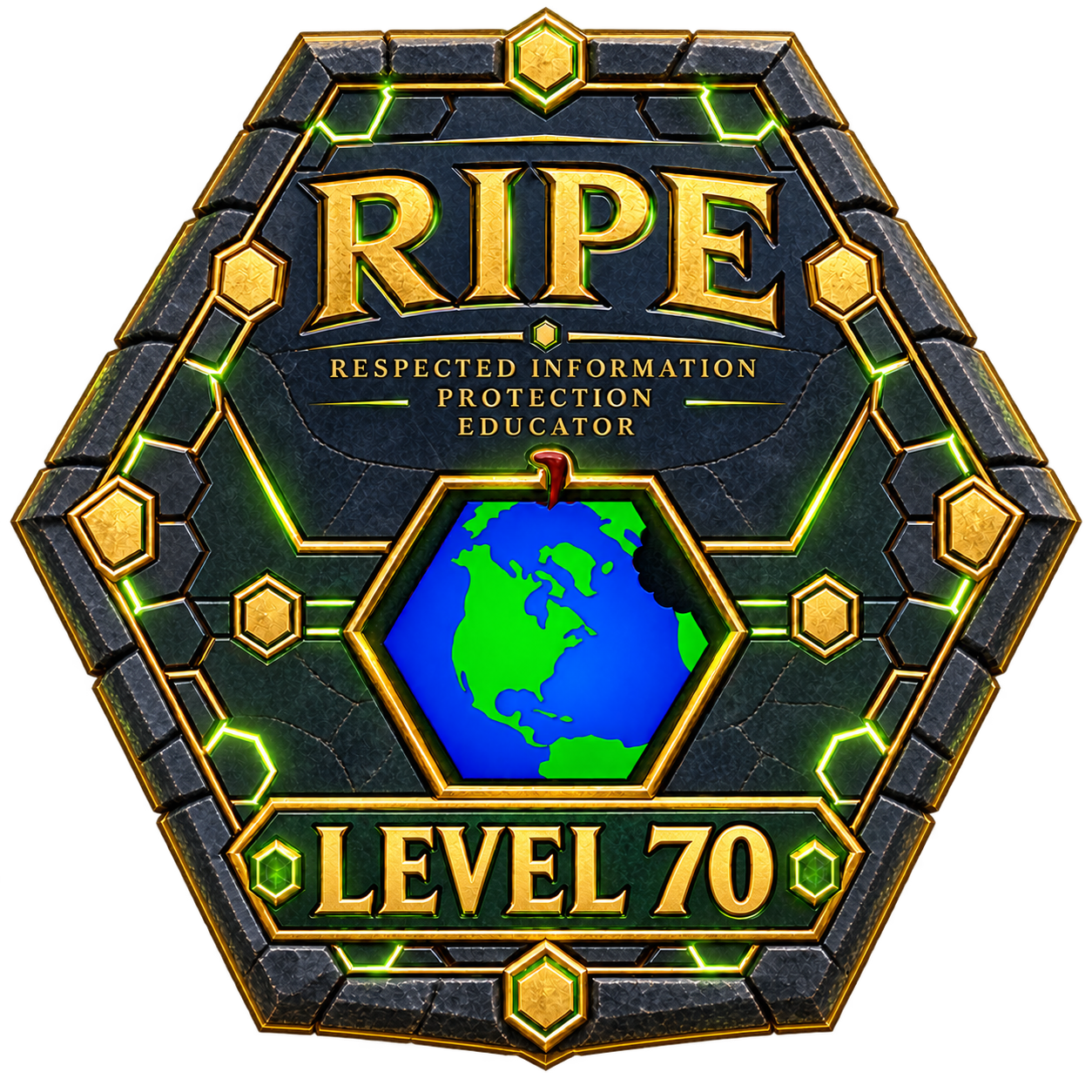 RIPE badge example, level 70